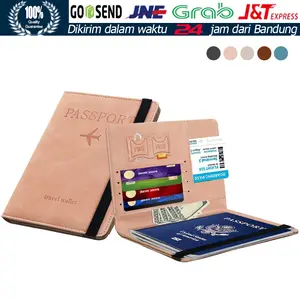 Cover Passport Card Holder / Passport Travel Wallet RFID Protection / Dompet Tempat Passport Kulit