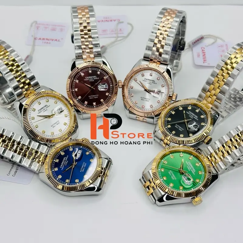 Đồng hồ đeo tay Nam Carnival 8131G Máy Cơ - Kính Saphiare - 40mm [Hàng Chính Hãng] Watch Caro 7