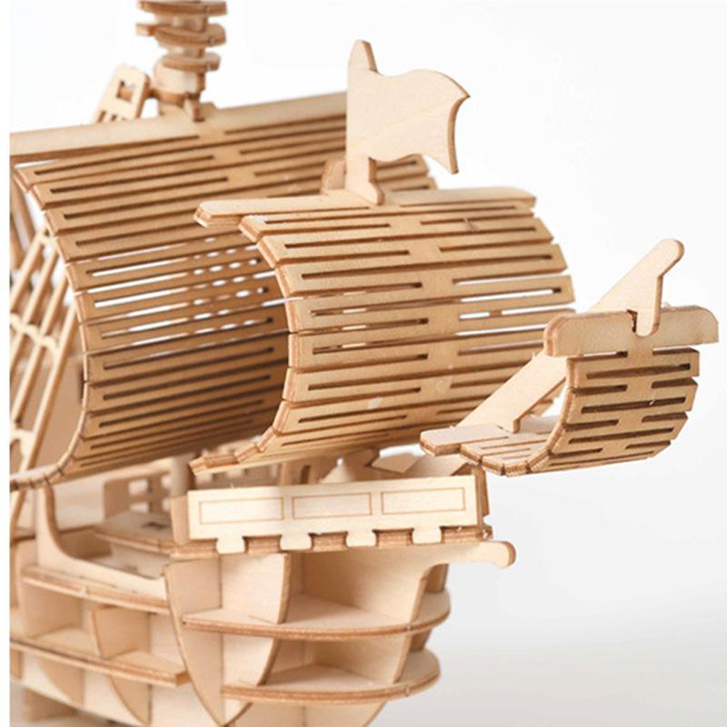 3D Wooden Sailboat Model Toys for Teens Birthday Gift, 1 Set DIY Building Blocks Toy, Educational Puzzle Toys for Kids 7