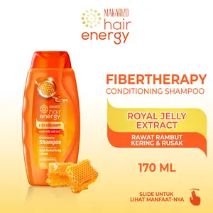 Makarizo Hair Energy Fibertherapy Conditioning Shampoo Royal Jelly 170 / Kiwi 170 / Olive 170 / Aloe Melon 170 mL / Conditioner Sampo / Perawatan / Haircare