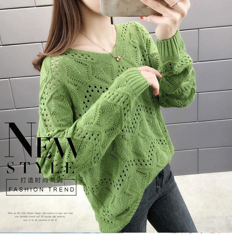 Product Introduction of Áo Len Khoét Lỗ, Thời Trang, Dành Cho Phụ Nữ, Mùa Xuân Và Mùa Thu 2023 Hàng Mới Về, Áo Chui Đầu, Áo Cổ Chữ V, Dáng Rộng Vừa Vặn, Có Thể Mặc Ngoài Trời, Áo Sơ Mi Cơ Sở Ngắn, Thời Trang 1