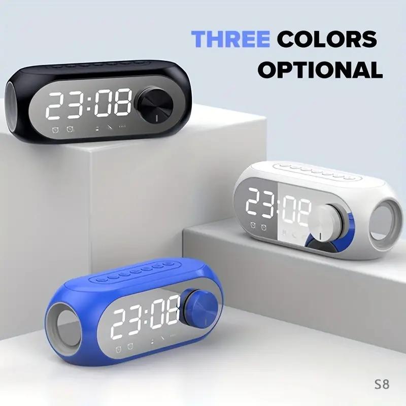 Wireless Bluetooth Speaker HD LED Display Multifunction Stereo Bass Speakers Alarm Clock FM Radio TF Card Aux Music Playback 5