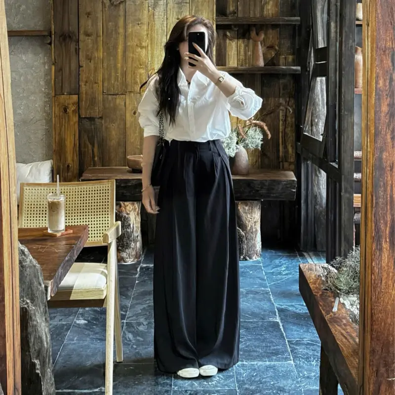 (QUẦN ỐNG SIÊU RỘNG 38CM) Quần tây suông xếp ly ống rộng dài chùm phủ chân Q508 OLDSCHOOL 4