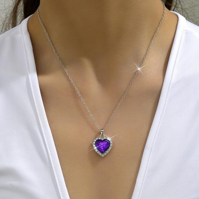 Product Introduction of Fashion Wholesale Heart-Shaped Pendant Necklace Full of Diamonds Cross-Border Best Seller in Europe and America 21