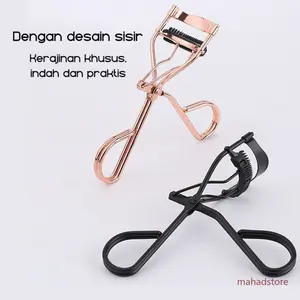 Penjepit bulu mata stainless steel dengan desain sisir built-in, pengeriting dan pembentukan 2 in 1, alat bulu mata profesional, bantalan karet anti selip, penjualan laris Pelentik