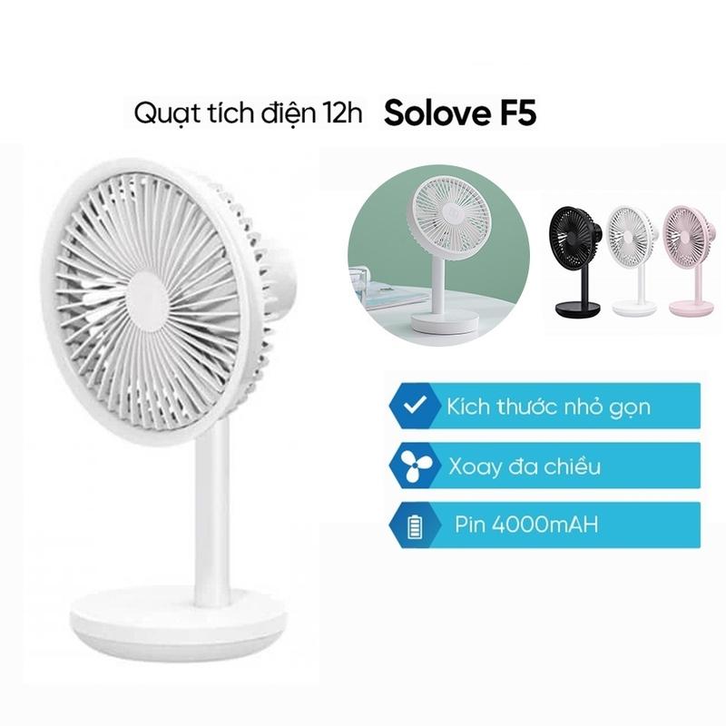  Quạt tích điện để bàn mini Solove F5 pin 4000mAh - Bảo hành 12 tháng 