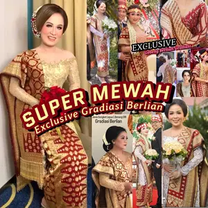 SUPER MEWAH Exclusive Songket Lepus Gebeng ORI gradiasi Berlian Grade A/songket tenun asli palembang /ilham songket palembang Promo Diskon
