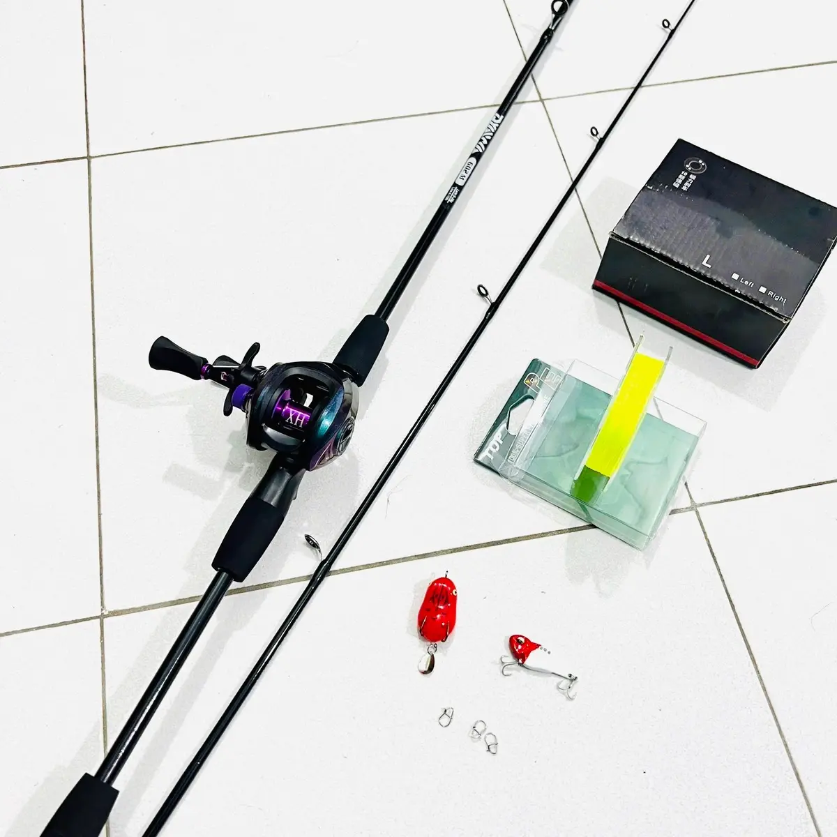 Combo cần lure ngang Dyawa giá học sinh  219k kèm máy ngang và phụ kiện Fishing Đi Câu Bắt Cá Tay Quay