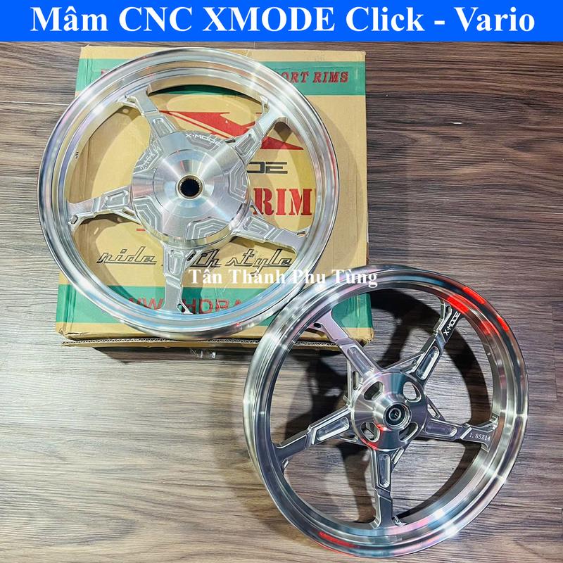 Mâm 5 cây CNC XMODE gắn xe Click, Vario ( Crom ) phụ tùng
