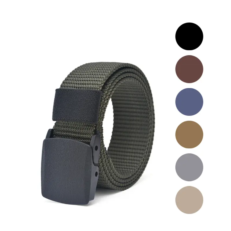 Warbase 120cm Extra Long Men Tactical Premium Nylon Metal-Free Woven Automatic Slide Sports Outdoor Casual Waist Belt Metal Buckle - M131