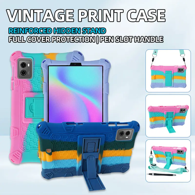 Soft Silicon Kids Stand Case For iTel Vista Tab 10 Mini 8.0 Inch 2025 P08002L With Shoulder Strap