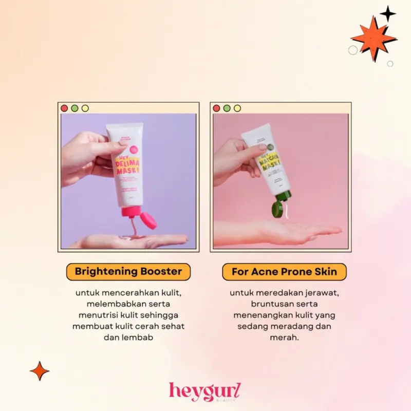 HEYGURL MASK DELIMA MATCHA PREMIUM FACE MASK HEY MATCHA DELIMA MASK MASKER WAJAH CLAY MASK BY HEYGURL 50ML 1