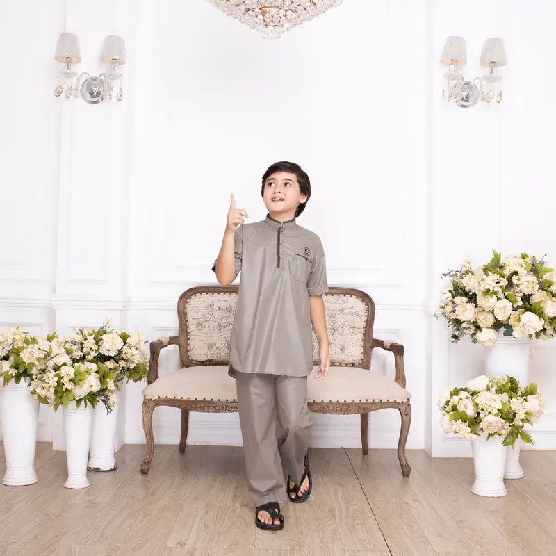 Setelan Baju  Koko Anak Tangan Pendek Polet 9 - 16 Tahun Zahran Series Original An-Nurzam 3