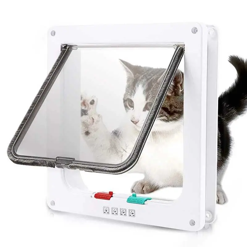 Pintu Masuk Kucing Magnetic Flap Door 4 Way Lock Pet Door 3