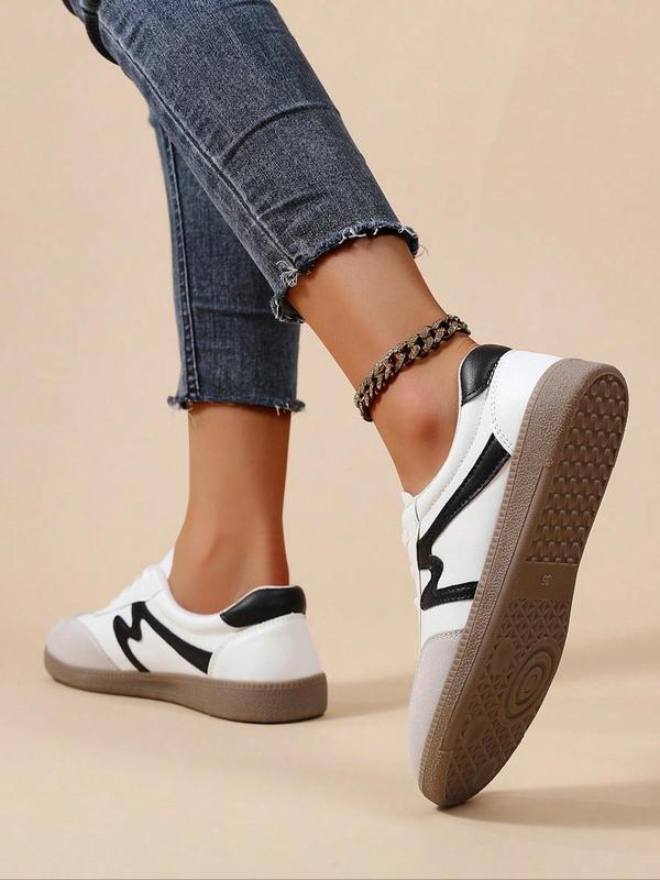 Women's Colorblock Lace Up Sneakers, Casual Breathable Comfortable Training Shoes, All-match Basic Shoes for Daily Wear 4