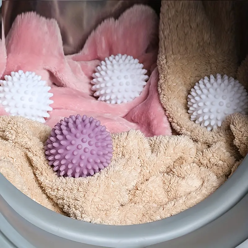 4pcs Reusable Laundry Balls - Lint Dryer Balls, Fabric Softener Balls, Anti-Roll, Reducer, No Electricity Required 8