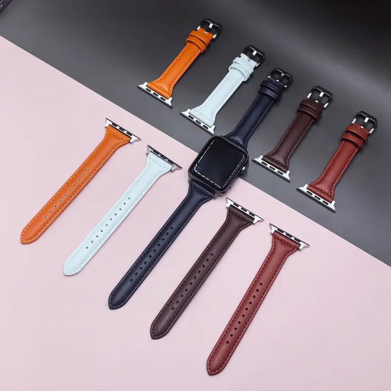 Dây đeo bằng da Microfiber cho Đồng Hồ thông minh Apple, Tương thích với S9 / 5 / 4 / 6 / Se /7/8, 49mm / 44 / 42 / 45mm, IWatch Ultra / 2 38mm / 40 /41, Dây đeo đồng Đồng Hồ thời trang mỏng cho phụ nữ,dây đồng hồ thông minh,dây apple ultra,strap Phụ Kiện 2
