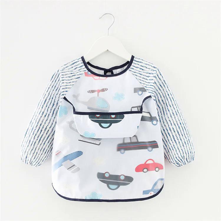 Product Introduction of Newborn Baby Bibs Blouse Waterproof Long-sleeved Reverse Dressing Infant Eating Clothes Apron Bib Protective Clothing 0-2Years 4