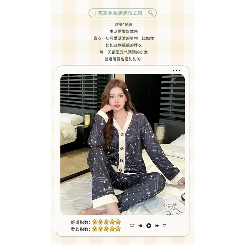 MELAR Piyama Jumbo Piyama Wanita Lengan Panjang Celana Panjang 4XL-6XL XXXXXXL Pajamas Elegan 6