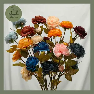 Artificial Flower Peony Autumn Bunga Palsu Plastik Dekorasi Pajangan Hiasan Rumah Pesta Meja Taman Buket Bunga