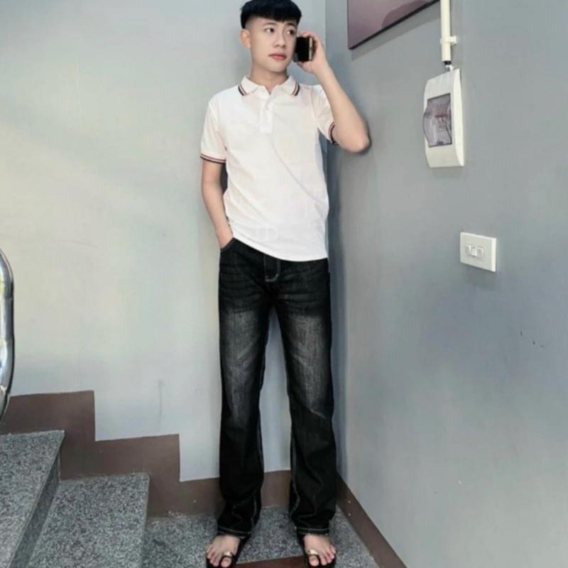 Quần Jean nam ống suông Boy Phố, from rộng chất vải co giản mẫu mới cháy phố Hot Trend Menswear Pants Có Túi quần  jeans Ong quanjeans  namsale quần  d2 1