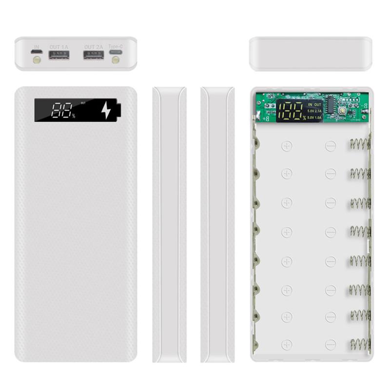 Vỏ pin 18650, Cầm Tay, Micro USB và Type-C, LCD, Tự làm, Hộp đựng pin dự phòng di động Chống Nước Phụ Kiện 1
