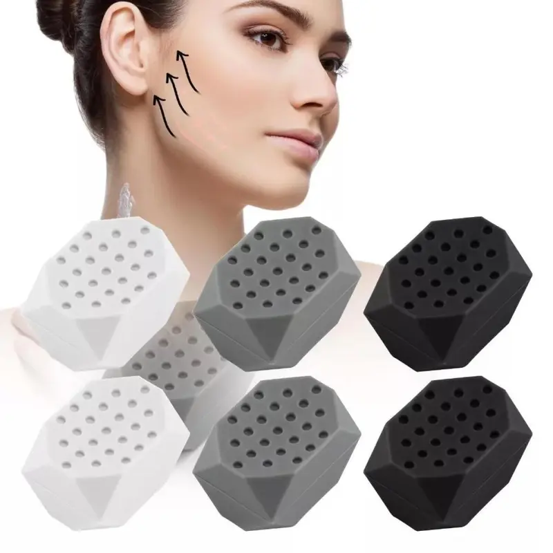 6-2ps Jawline ExerciserJawline Muscle Exercise Silikon Latihan Otot Rahang V-Shaped ChinFace And Neck Toning Ball Equipment 0