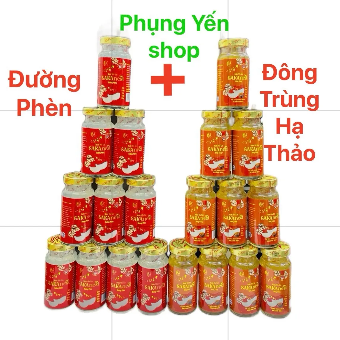 Combo 20 lọ Yến chưng SAKANEST , Mix 2 vị đường phèn + đông trùng hạ thảo 39% Yến sào - 150ml ( không hộp ) sản phẩm dành cho người lớn