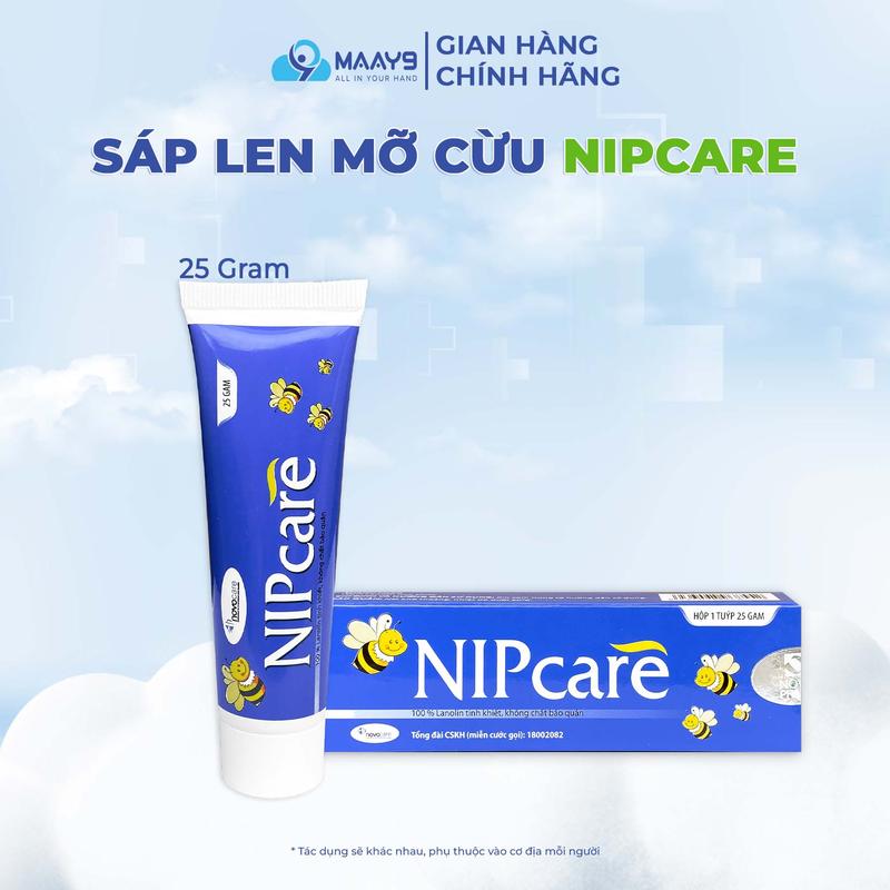 Novocare sáp len mỡ cừu Nipcare dưỡng ẩm làm mềm da hỗ trợ giảm nứt đầu ti giảm hăm tã 25g
