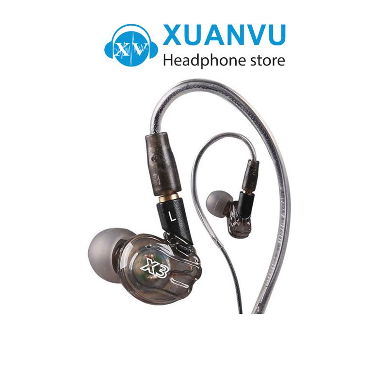 Tai nghe nhét tai Moxpad X3 - Dây cáp tháo rời Có mic đàm thoại Dải bass đánh chắc thích hợp để chơi Pop Punk hoặc Alternative