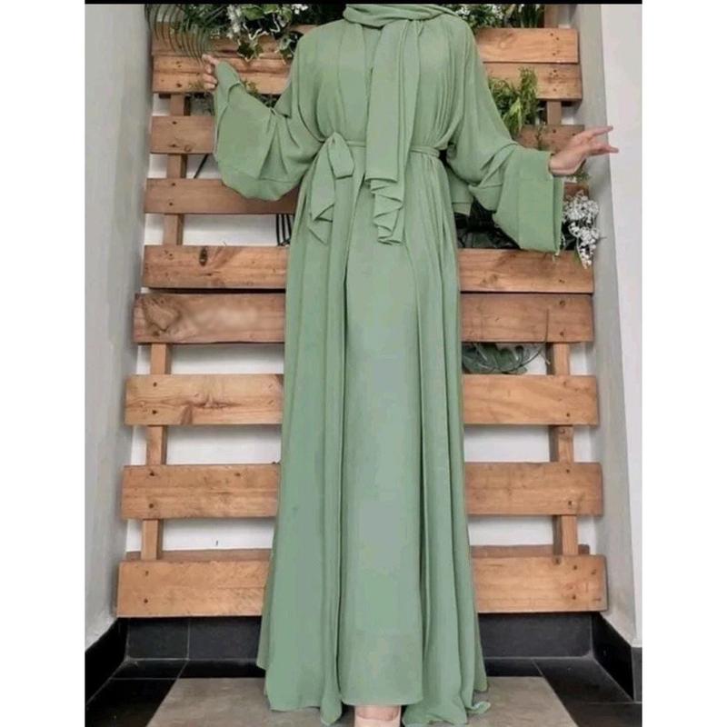 ABAYA TURKEY BAHAN CERUTY BABYDOLL Polos Dress Muslim 7