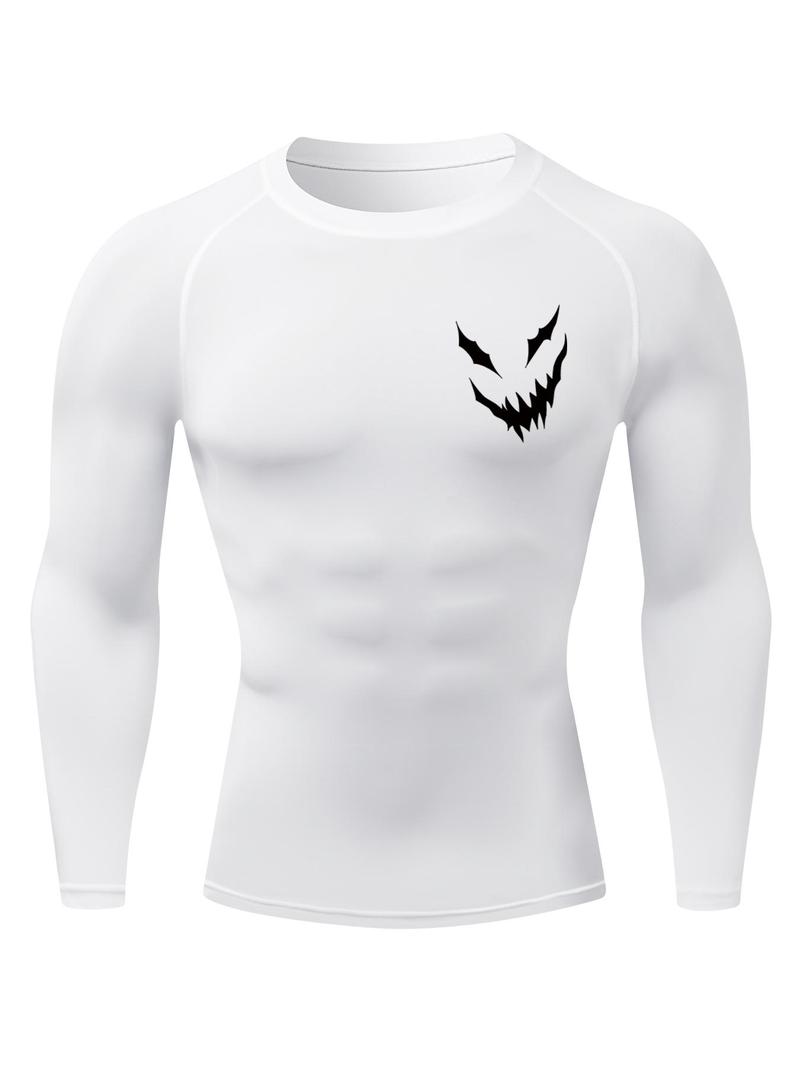 Product Introduction of Men's Tight Graphic Raglan Sleeve Tee, Street Fashion Casual Soft Comfy Round Neck Long Sleeve T-shirt for Spring & Fall, Men's Top for Outdoor Workout Running 15