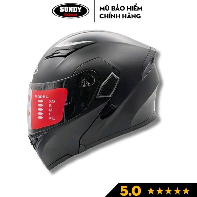 Mũ Bảo Hiểm Lật Hàm Sundy Không Tem From To vòng đầu 58-61 cm, nặng 1,6kg, Lật Hàm 2 Kính Helmet 2