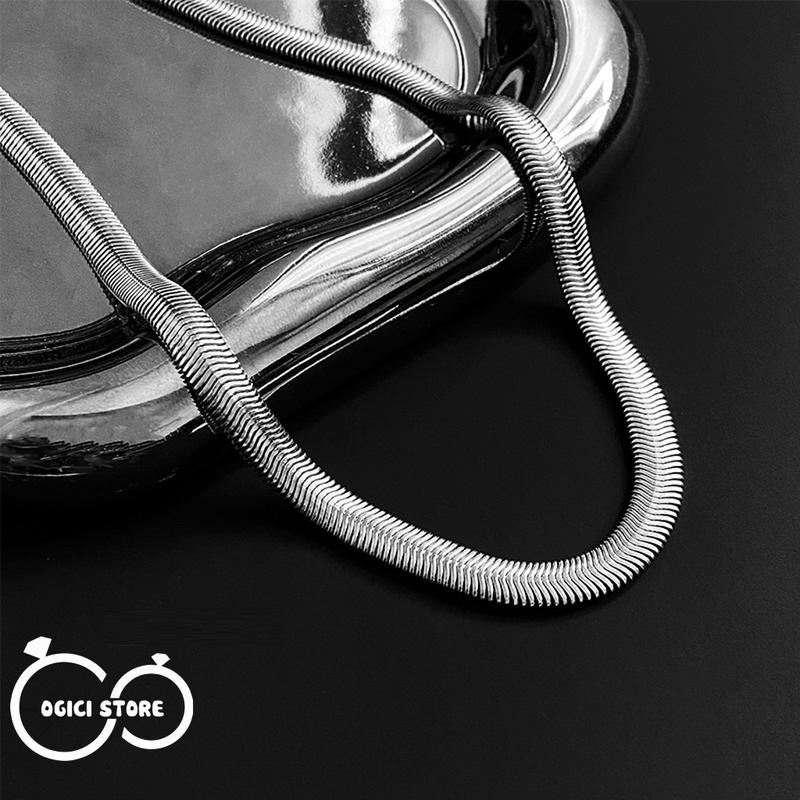 Dây chuyền nam nữ lụa trơn thời trang. Vòng cổ dây rắn phong cách âu mỹ, Cá tính, Unisex Titan Trang Sức Jewelry