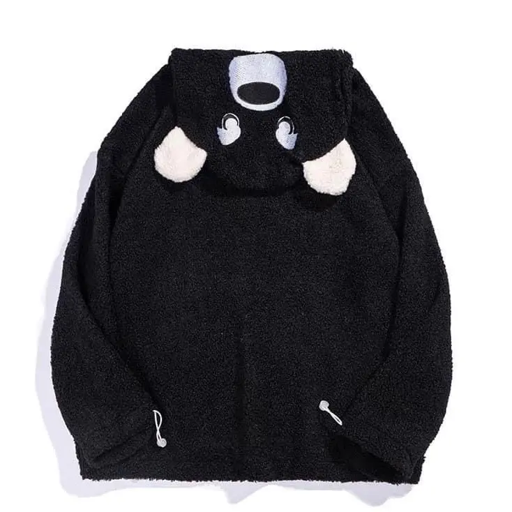 Áo hoodie mũ tai gấu from thụng unisex xịn xò Menswear Top