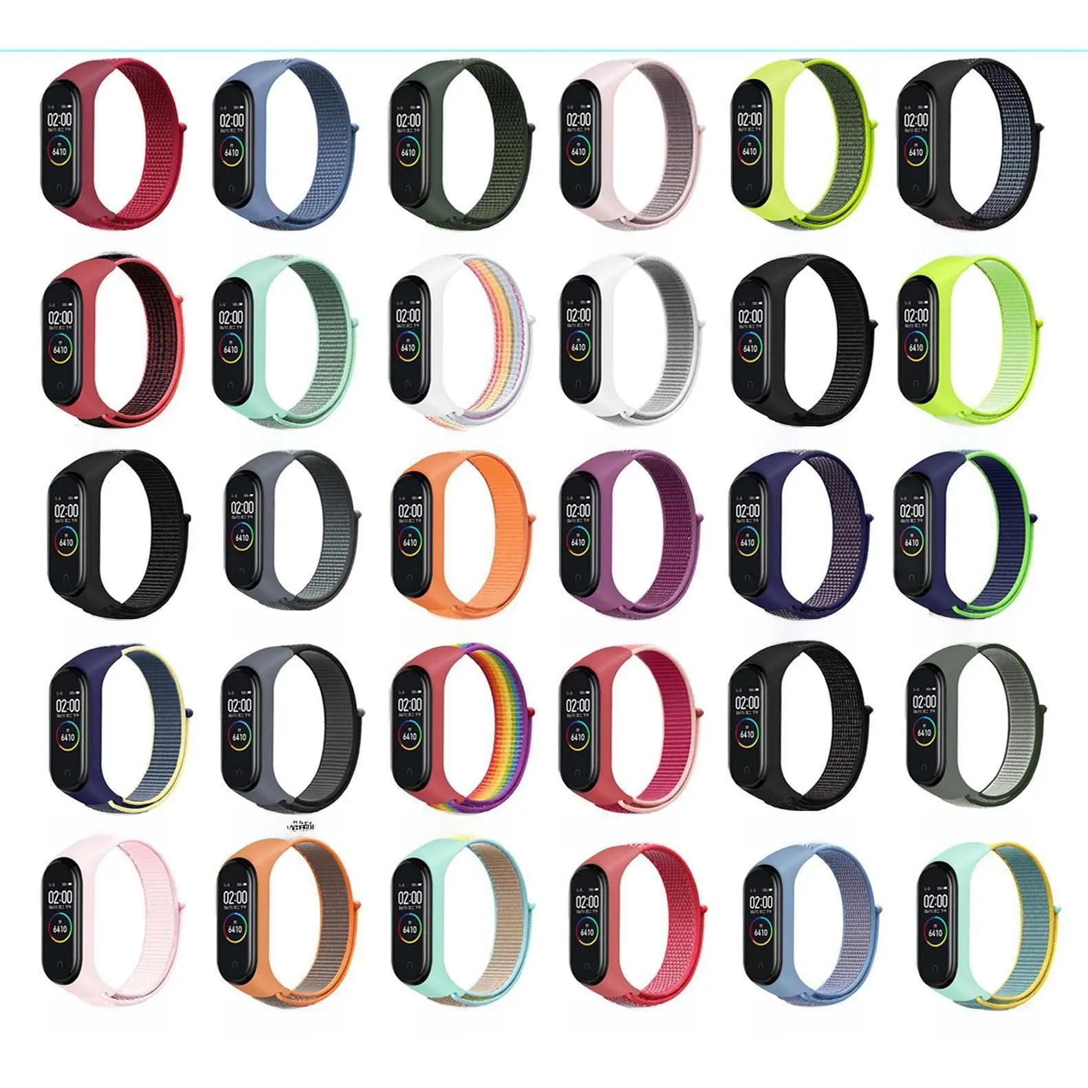 Compatible with Xiaomi Mi Band 9 Strap, Xiaomi Mi Band 8 Nylon Loop Strap, 3/4/5/6/7 Magic Tape Sports Style
