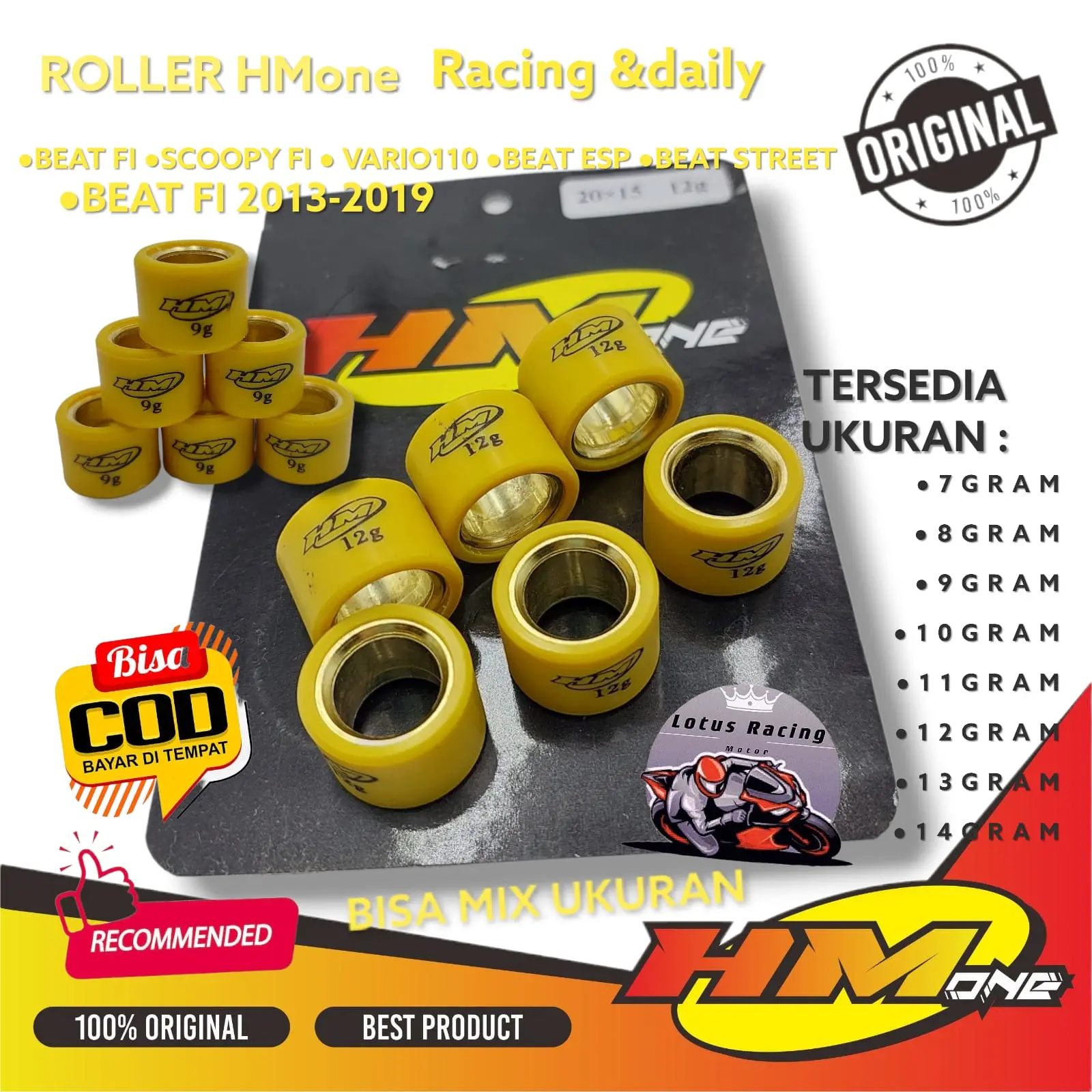 roller beat fi vario 110 scoopy fi esp beat pop street HM one racing cvt beat esp pully isi 6pcs Kendaraan Motor