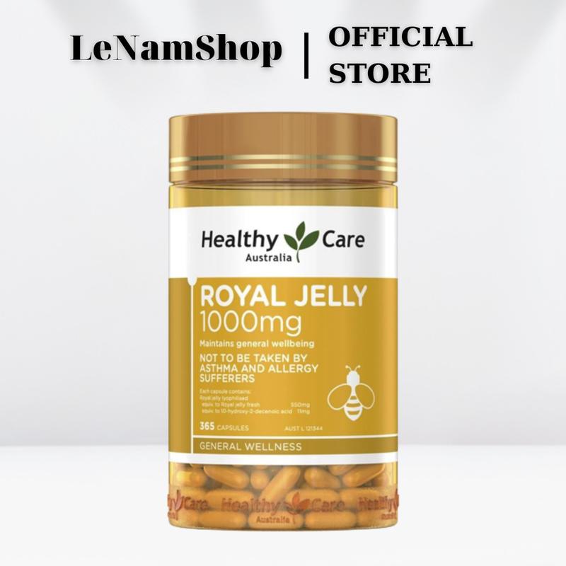  Viên Uống Sữa Ong Chúa HealthyCare - Royal Jelly 1000mg dành cho người lớn - Hộp 365 viên - thực phẩm bổ sung sức khoẻ 