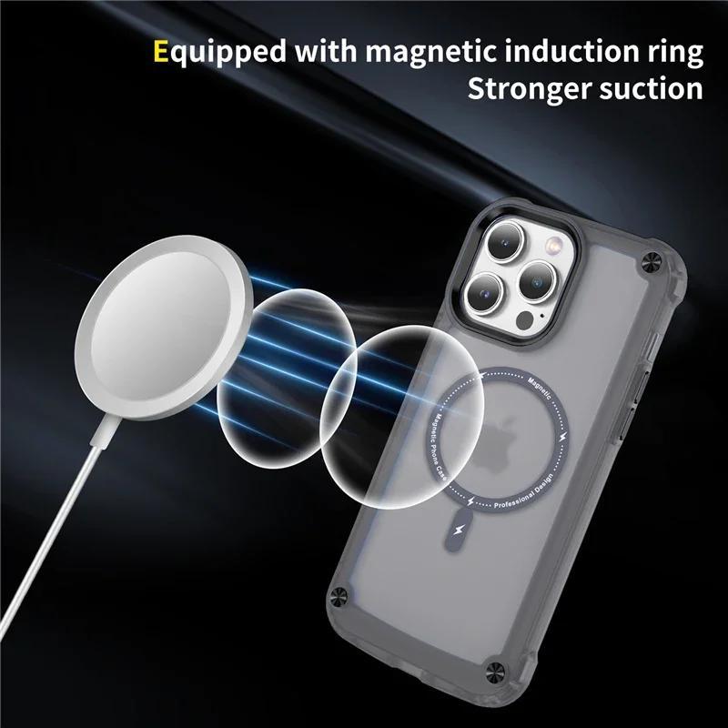 Product Introduction of Military Armor Tough Shockproof Magsafe Case For iPhone 16 15 14Pro Max 13 12 11 16 Pro Max 15 16Plus 14Plus Hybrid Matte Magnetic Wireless Charging Cover Casing 11