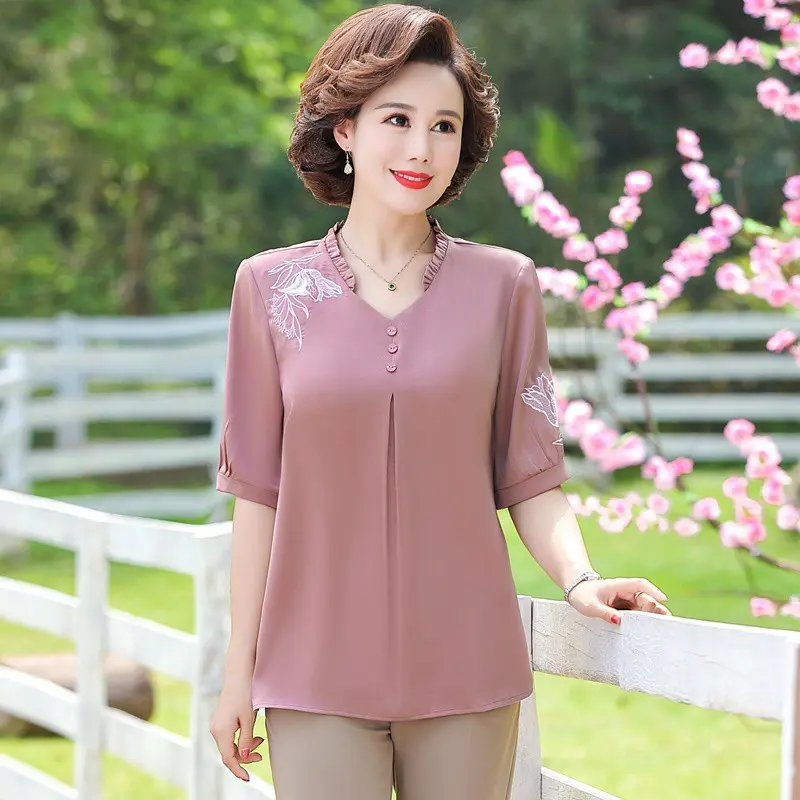 Áo Kiểu Nữ Trung Niên Lịch Sự SM64 - Hàng Quảng Châu Cao Cấp