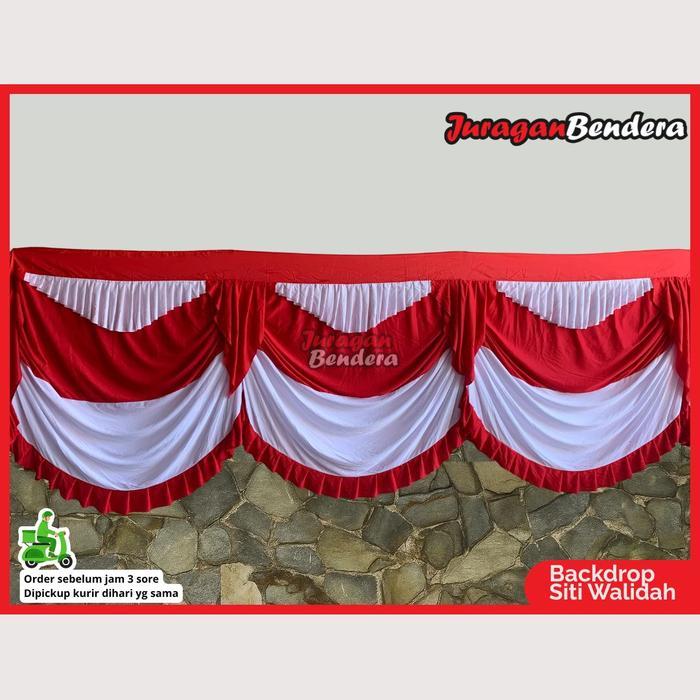 Gambar BackDrop Siti Walidah Jumbo | Background Risplang Merah Putih Panjang Dekorasi Kemerdekaan HUT RI dari Juraganbendera Kota Surabaya Tokopedia