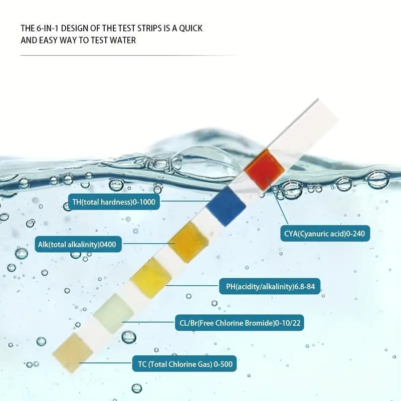 Swimming Pool Test Strips, 2 Bottles/100pcs Spa Test Strips, Swimming Pool Test Kit, Classroom Teaching Display Supplies 4