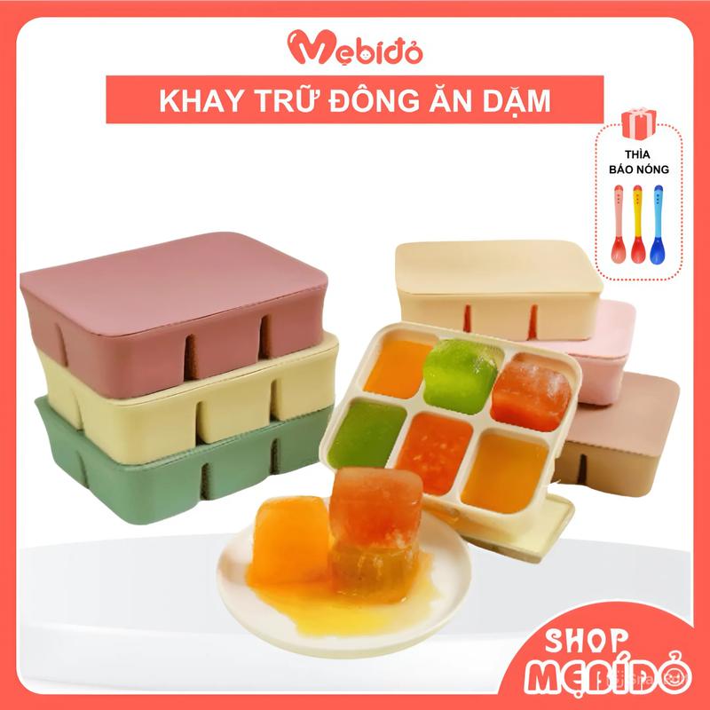 Khay Trữ Đông Đồ Ăn Dặm Cho Bé Làm Đá Có Nắp Đậy Đế Silicon Dễ Tháo Gỡ An Toàn Tiện Lợi  Shop Mẹ Bí Đỏ