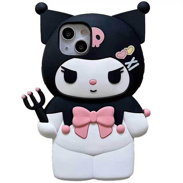 Ốp Điện Thoại Dễ Thương, Thiết Kế Kuromi 3D Kawaii, Hello Kitty, Mymelody, Tương Thích Với iPhone 14 13 12 11 15 Pro Max XR XS MAX X, Ốp Lưng Silicon 7