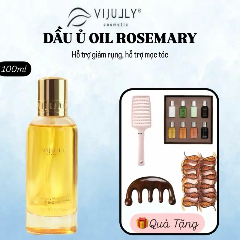 Dầu ủ oil nuôi dưỡng tóc và da đầu Vi Jullu Rosemary Mint Scalp & Hair Strengthening oil 100ml - hỗ trợ giảm rụng, hỗ trợ mọc tóc và nuôi nan tóc