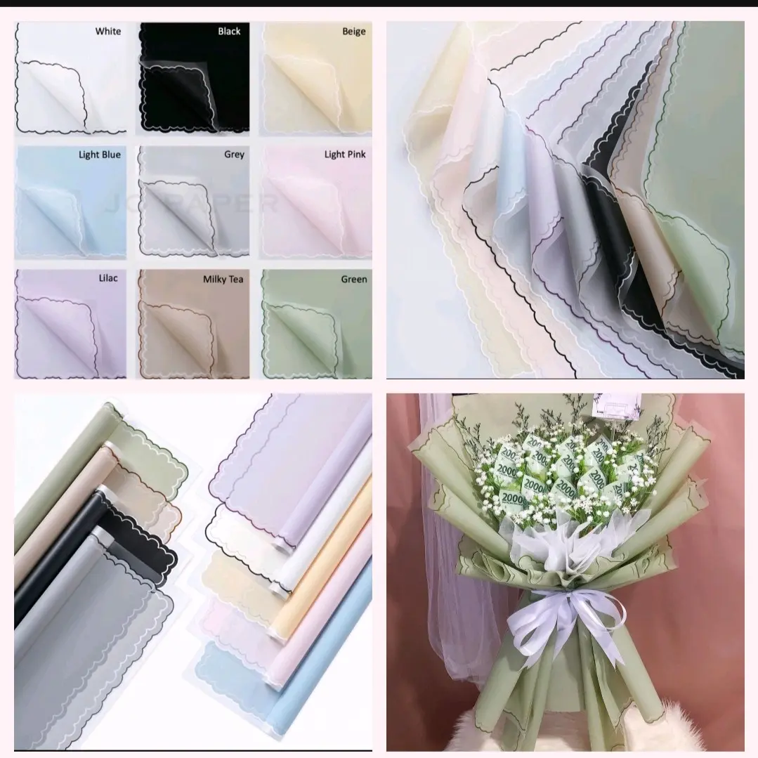 ( ecer 5 lembar ) FLOWER WRAPPING CLOUD LACE AWAN RENDA CELLOPHANE KERTAS BUKET BUNGA HAND BOUQOUET