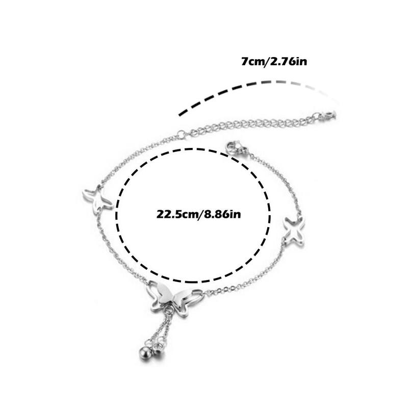 Product Introduction of Trang Trí Bàn Chân Đi Biển, Mặt Dây Chuyền Bướm Rỗng Phong Cách Thủ Công Với Dây Chuyền, L6J4 40