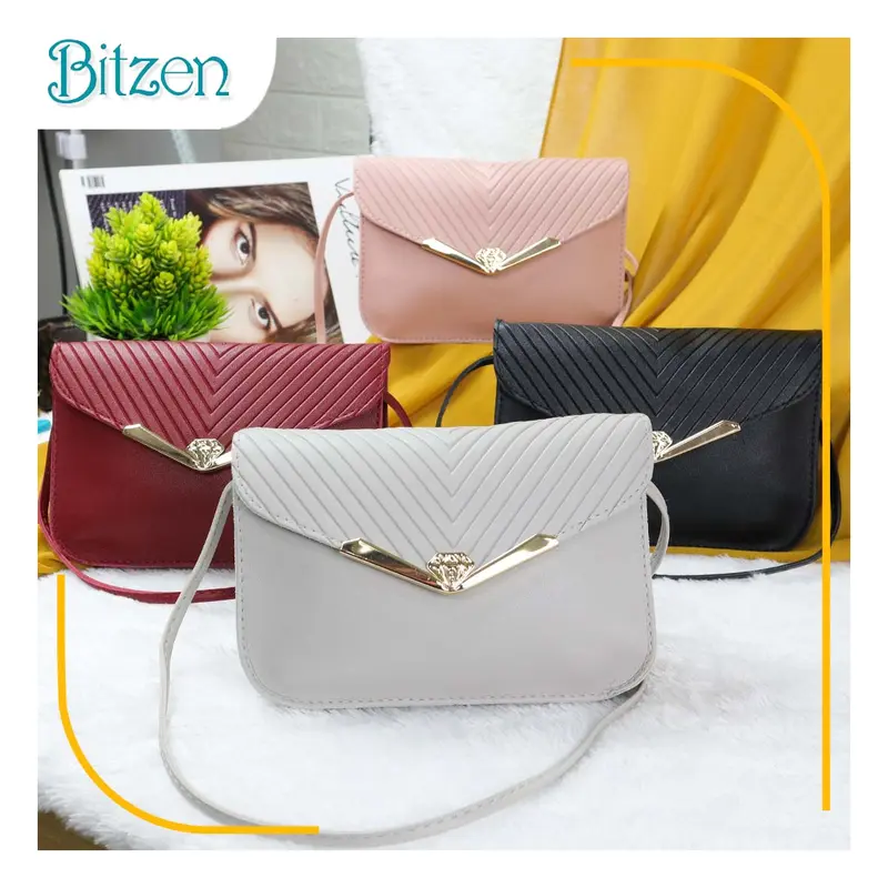 Tas Selempang Wanita Motif Amplop Bergaris 0