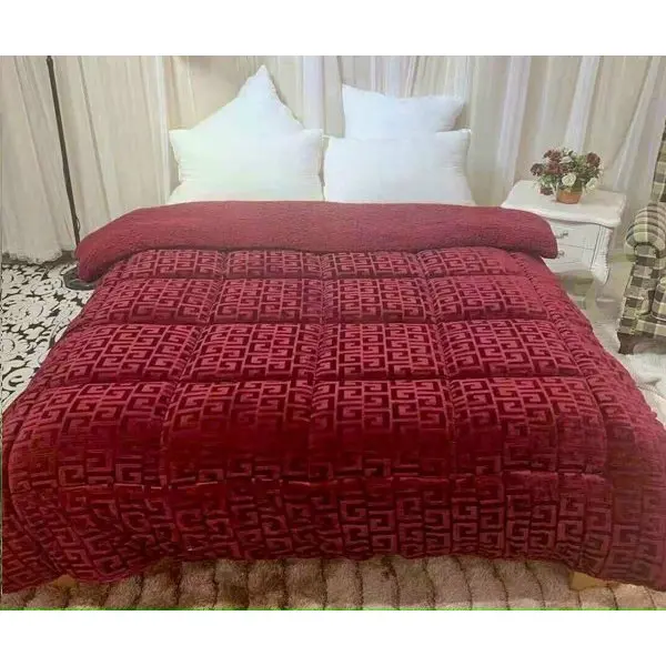 Chăn lông cừu họa tiết chữ vạn hàng loại 1 siêu dầy siêu ấm cao cấp 2m*2m2 4