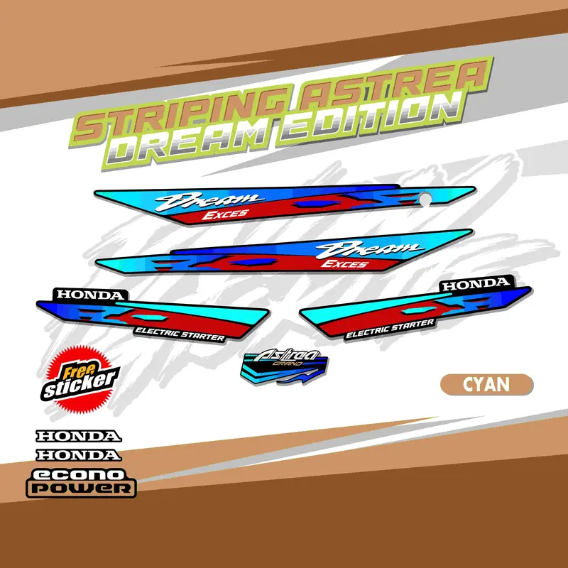 Striping Astrea Grand Stiker Astrea Prima DREAM V2 stiker motor kece Motorcycle striping astrea bulus 4